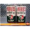 Image 2 : B/A PEERLESS PREMIUM MOTOR OIL QUART TINS (2) (All Measures 6-1/2"H x 4"Dia)(SEE PICS!)  (NOTES: ALL