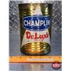 Image 2 : CHAMPLIN DeLuxe Motor Oil Quart Tin (FULL) (5-1/2"H x 4"Dia) (SEE PICS!)  (NOTES: ALL OIL TINS/CANS 