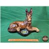 Image 1 : Chalkware German Shepherd Ashtray/Glass Dish (11-3/4"H x 16-1/2"W) (Note: Ear has been repaired) (SE