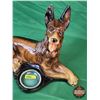 Image 2 : Chalkware German Shepherd Ashtray/Glass Dish (11-3/4"H x 16-1/2"W) (Note: Ear has been repaired) (SE