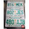 Image 6 : Licence Plate Collection (16) : British Columbia (2); Saskatchewan (8); Ont Bike (1); Alberta (5) (S