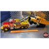 Image 1 : Peterbilt Tow Truck (ERTL) "Big Jax Towing Service" Towing a Dump Truck Tow Truck Measures: 6"H x 3-