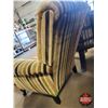 Image 6 : Striped Arm Chair with Footstool (Chair Measures: 35"H x 38"W x 35"D) (Needs Cleaning / TLC) (SEE PI