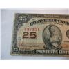Image 2 : 1923 Shin Plaster Dominion of Canada 25 Cent Bill