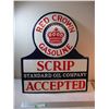 Image 1 : *Red Crown Gasoline Double Sided Porcelain Sign w/ Flange (24x28)