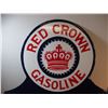 Image 2 : *Red Crown Gasoline Double Sided Porcelain Sign w/ Flange (24x28)
