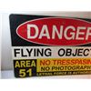 Image 2 : *Danger Flying Objects Area 51 Aluminum Sign