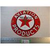 Image 1 : Texaco Aviation Products Round Enamel Sign (12")