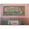 Image 1 : 1954 Canadian One Dollar Bill