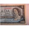 Image 3 : 1954 Canadian Five Dollar Bill
