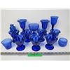 Image 1 : Lot of Blue Sundae Dishes & Glasses