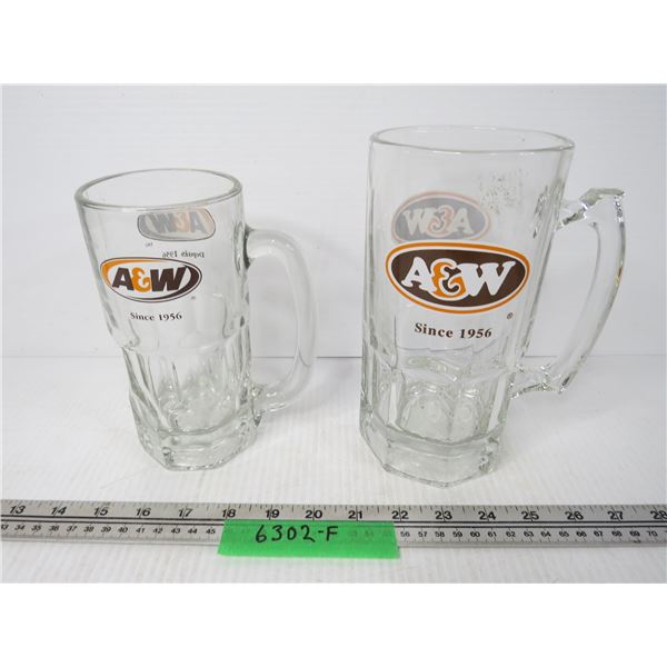 (2) A&W Glass Mugs