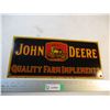 Image 1 : Porcelain John Deere Quality Farm Implements Sign (18x8)