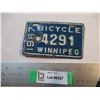 Image 1 : 1967 Winnipeg Bicycle Plate