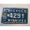 Image 2 : 1967 Winnipeg Bicycle Plate