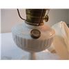 Image 7 : Milk Glass Alladdin Oil Lamp w/ Handpainted Shade (25" Tall)