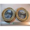 Image 1 : 2X the Bid Price- (2) Oval Framed Pictures By Nettie Harder 1981