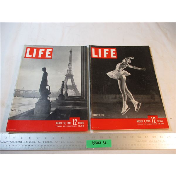 (2) 1946 Life Magazines