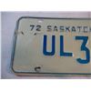 Image 2 : 1972 Low Number UL Saskatchewan License Plate