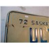 Image 4 : 1972 Low Number UL Saskatchewan License Plate