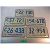 Image 1 : (5) 1976 Saskatchewan License Plates