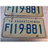 Image 3 : Pair of 1972 Saskatchewan License Plates