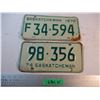 Image 1 : (2) 1970's Saskatchewan License Plates