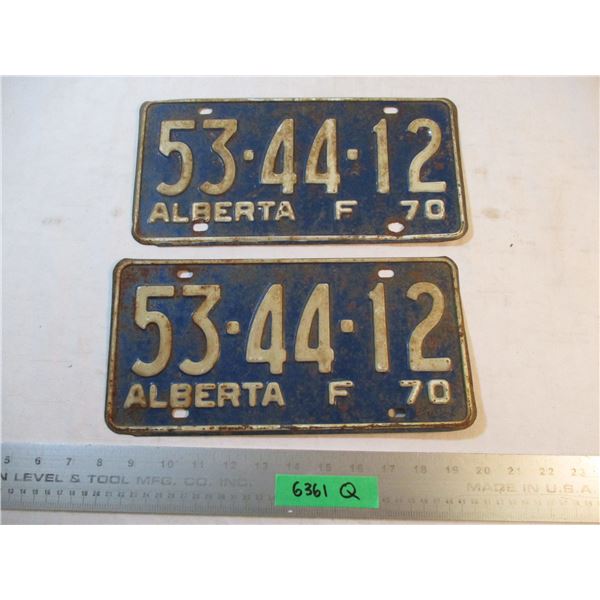 Pair of 1970 Alberta License Plates