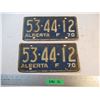 Image 1 : Pair of 1970 Alberta License Plates