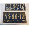 Image 2 : Pair of 1970 Alberta License Plates