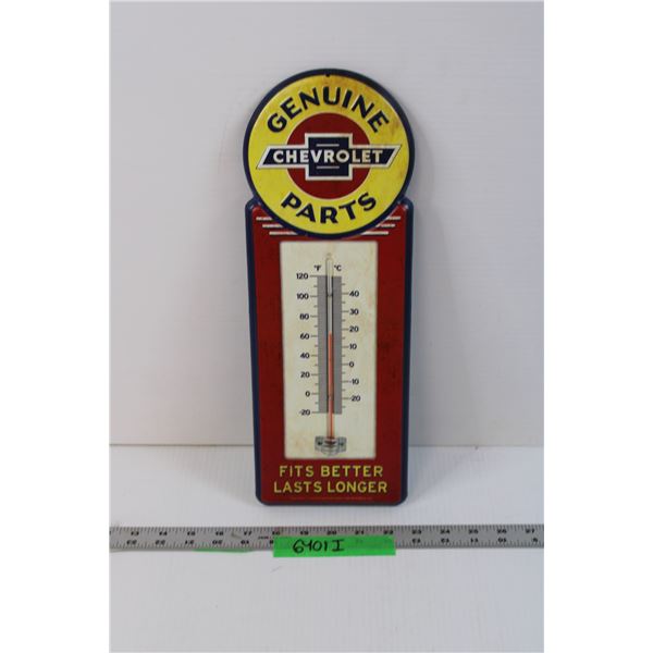 Chevrolet Tin Thermometer Sign - Fantasy, 15 1/2" Tall