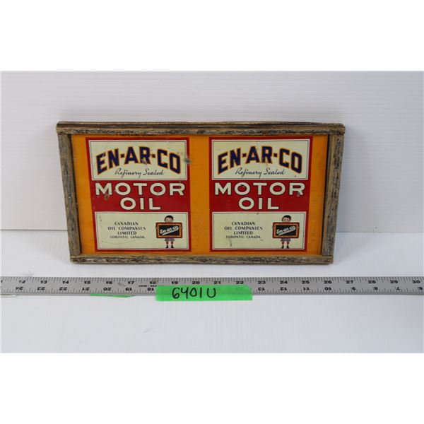 En-Ar-Co Motor Oil Tin Sign in Wood Frame - Fantasy