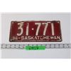 Image 1 : Vintage Saskatchewan License Plate - 1934
