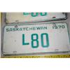 Image 2 : 1970 Saskatchewan 2 Digit License Plate