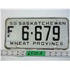 Image 1 : 1959 Saskatchewan Farm License Plate