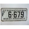Image 2 : 1959 Saskatchewan Farm License Plate