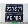 Image 1 : (2) 1962 Saskatchewan License Plates