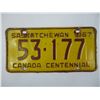 Image 2 : 1967 Saskatchewan License Plate
