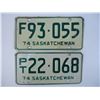 Image 2 : (2) 1974 Saskatchewan License Plates