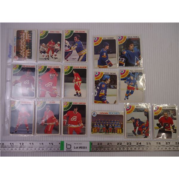 (9) Atlanta Flames and (7) Colorado Rockies Cards 1978-79