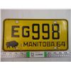 Image 1 : 1964 Manitoba License Plate (very nice condition)