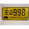 Image 4 : 1964 Manitoba License Plate (very nice condition)