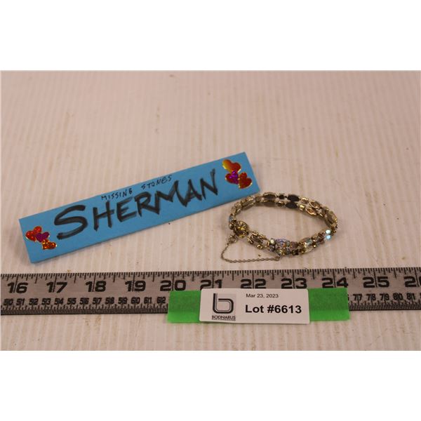 Sherman Rhinestone Bracelet (Missing some Stones)