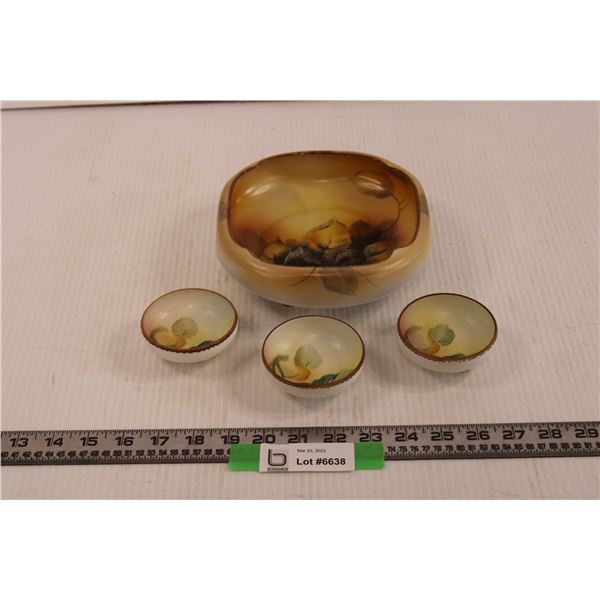 Noritake Nut Bowl & (3) Nippon Dishes