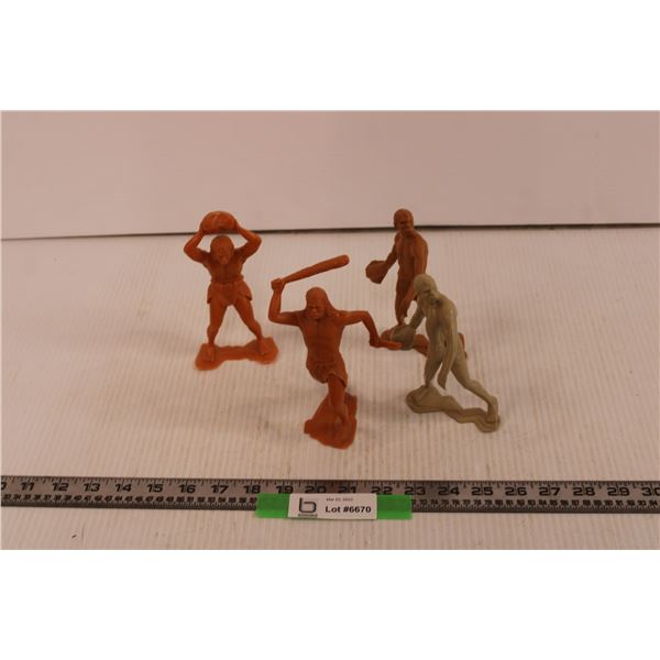 (4) 1963 Marx Cave Men Figures