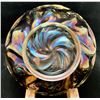 Image 3 : Imperial Glass Co. Peacock/Smoke Carnival Glass "Acanthus" Deep Round Serving Bowl / Rare / Circa 19