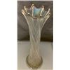 Image 2 : Dugan Frosty White Carnival Glass "Spiralex" 11" Tall Vase / Rare / Circa 1911