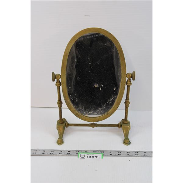 Antique Brass Mirror (Unstable on Bottom Right Leg)