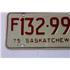 Image 2 : Pair of 1975 Saskatchewan License Plates and One Single