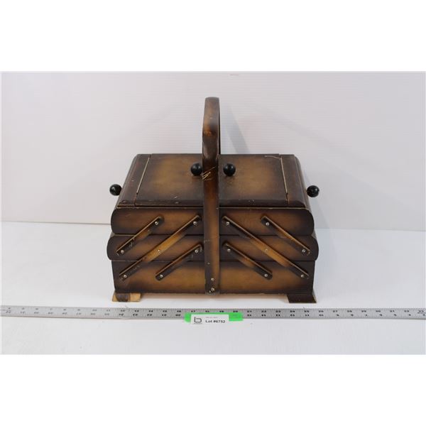 Vintage Wooden Sewing Box